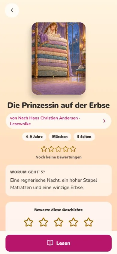 Buchansicht: Die Prinzessin auf der Erbse